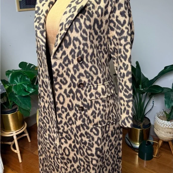 Leopard Print Long Coat - Picture 2 of 3
